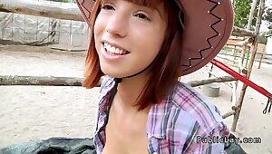 Redhead teen screwing heavens be transferred to rural area outdoor pov