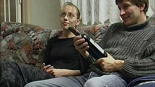 Young Couple helter-skelter the 90s fucked more than the Couch